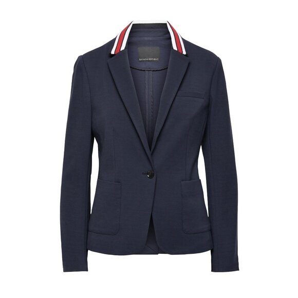 NWT Banana Republic Classic-Fit Ponte Contrast-Collar Blazer Size 4 - Picture 3 of 12